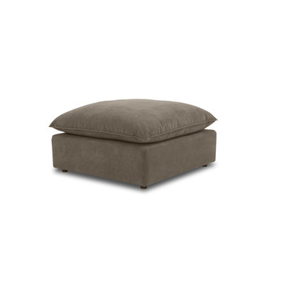 Pouf en velours brun chocolat Azevedo Malinda