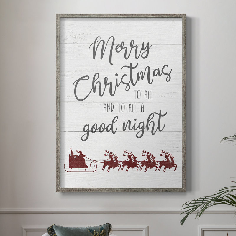 «Goodnight Sleigh», reproduction encadrée - bois massif, H 11 po x l 9 po