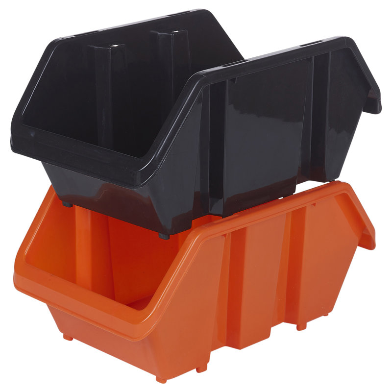 Symple Stuff Plastic Decorative Bin, Orange