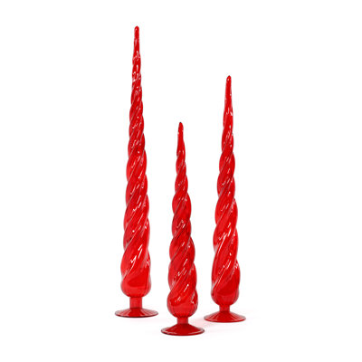 Christmas Twisted Glass Tabletop Trees, Set of 3