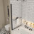 Bath Tub Pivot Shower Screen,With 1/4" Tempered Glass And Towel Bar
