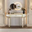 Console demi-lune à miroir en verre cannelé-192173866