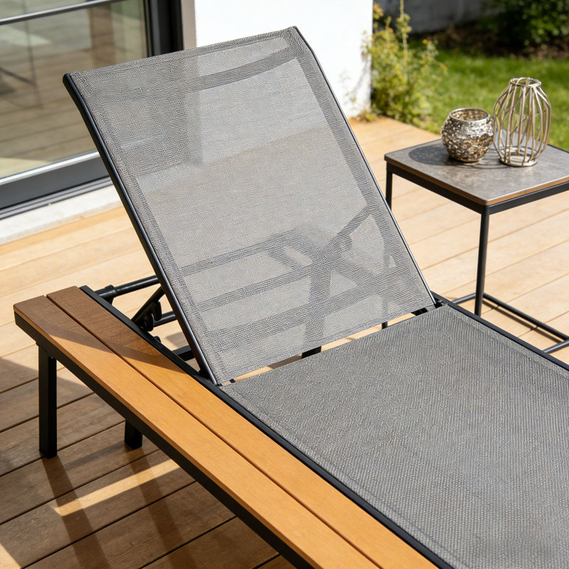 CHAISE WATERLOO CHAISE AVEC TABLE LATÉRALE EN BOIS FIXE