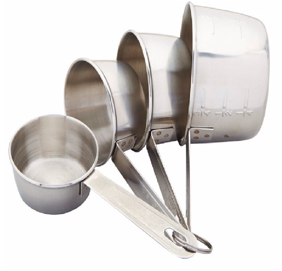 Amco Set of 4 Basic Ingredients Stainless Steel Measuring-cups
