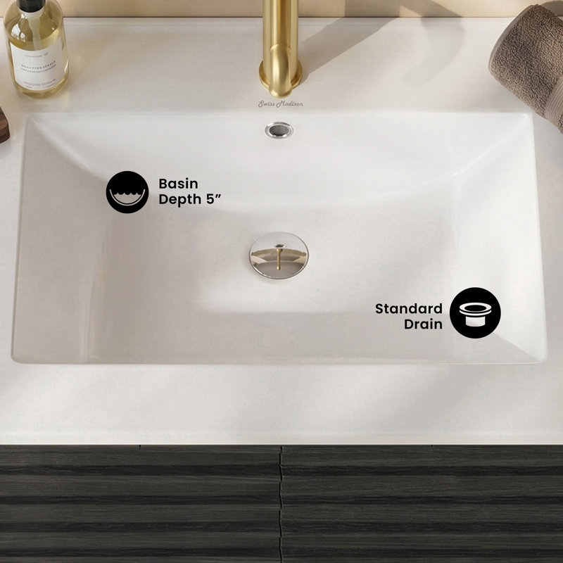 Comptoir de meuble-lavabo en céramique 30 "