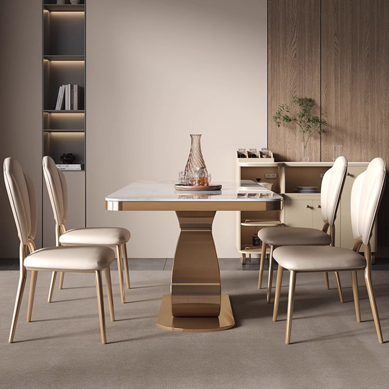 Ensemble de table de salle à manger rectangulaire de luxe moderne, H 29,5 po x L 70,9 po x l 35,4 po
