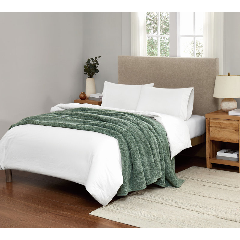 Couverture en sherpa Brooklyn, Complet/Double, Vert