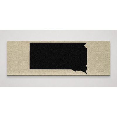 South Dakota State Silhouette — Panoramic Canvas Wall Art