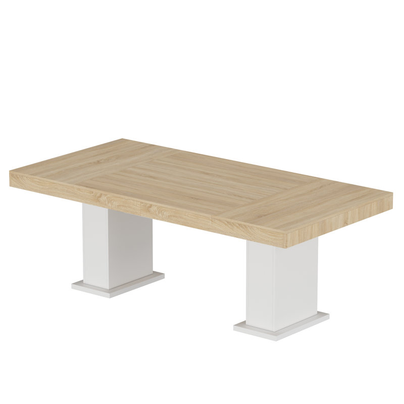 Table de salle à manger à double piédestal pour 8 personnes Arfath