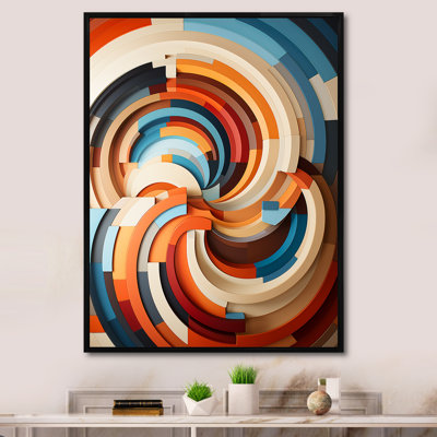 «Echoing Ellipse Beige», art mural géométrique