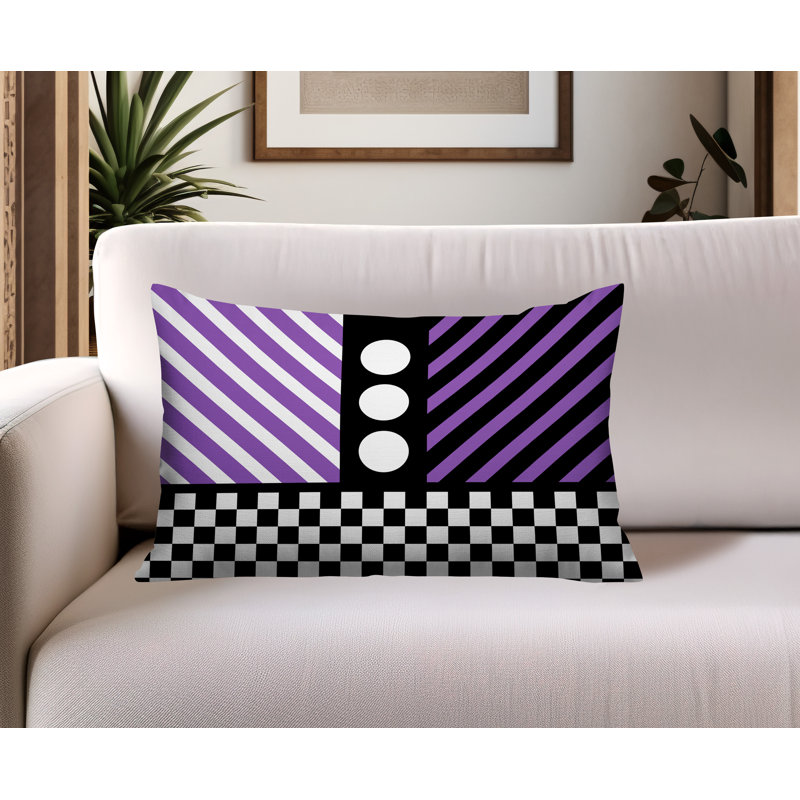Oreiller rectangulaire réversible intérieur / extérieur Brixa, Rectangulaire H 18 po x l 25 po, Mauve