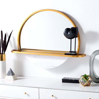 Metal Flat Mirror with Shelves