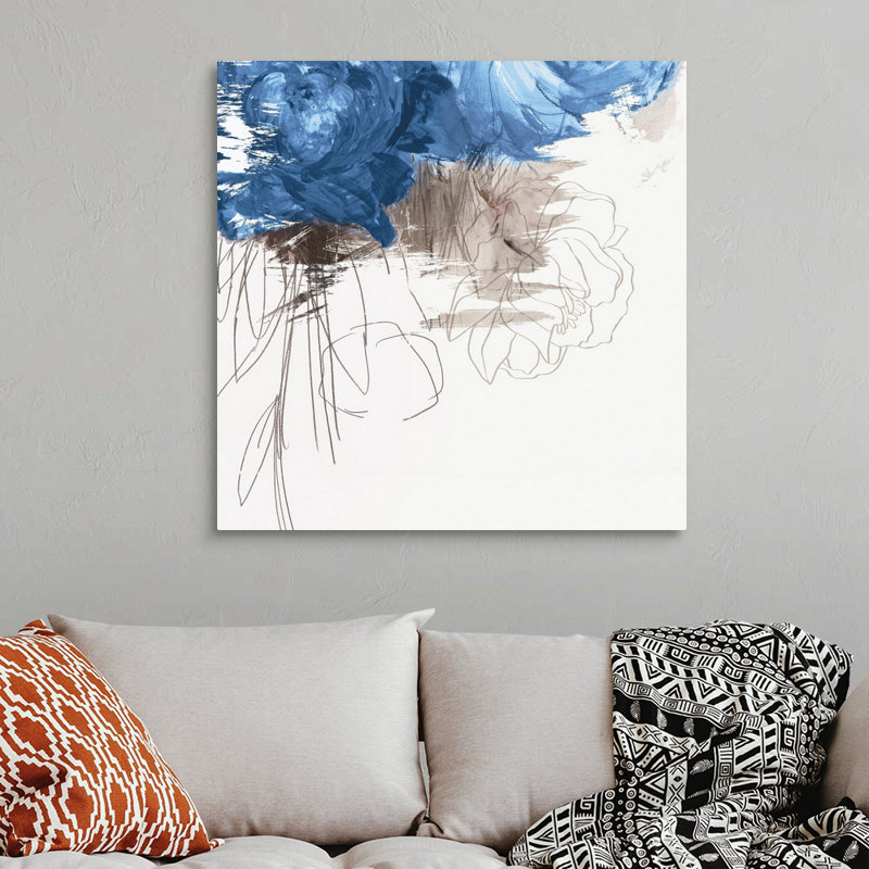 Reproduction d’art sur toile « Crimson Lust III Indigo version » par PI studio, Toile tendue, H 36 po x l 36 po x P 1,25 po