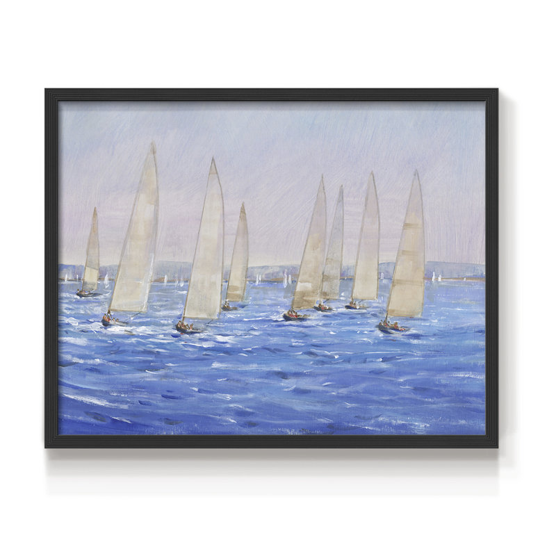 Sailing Event II -Framed Print - Restickable, 8" H x 10" W, Black