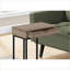 Table basse en forme de C peu encombrante, stratifié brun et amp; Métal noir, décor de salon moderne avec tiroir de rangement-609047393