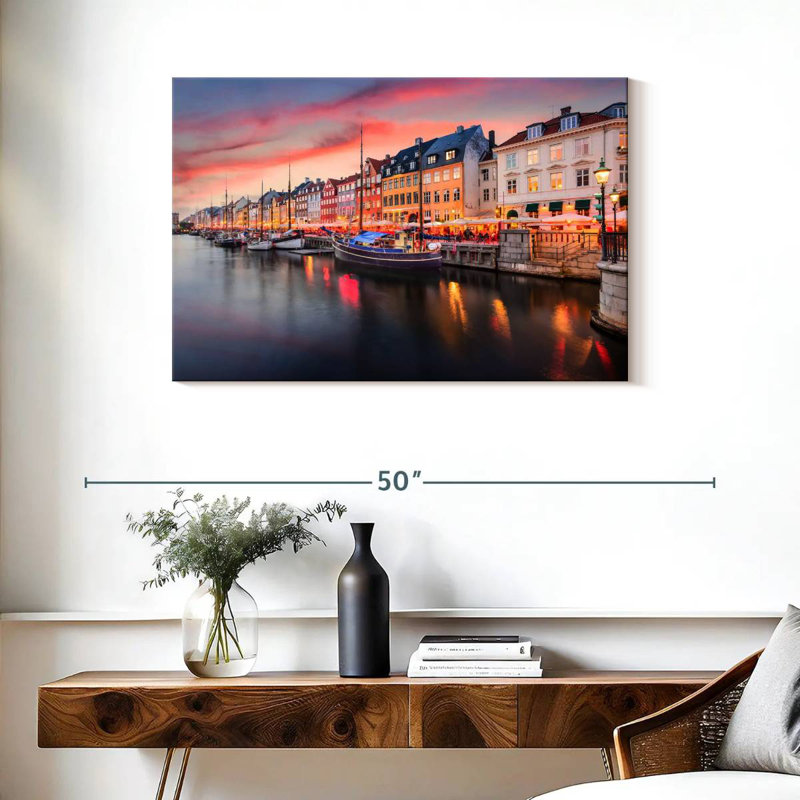 Ravi Nyhavn, canal de Copenhague, H 24 po x l 36 po