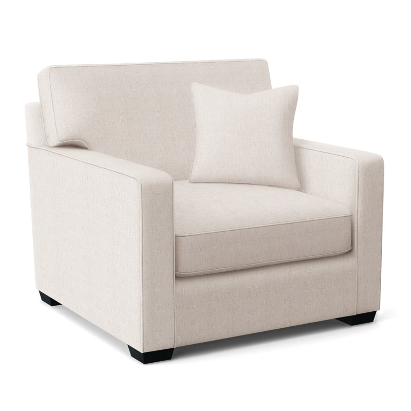 Gramercy Park Upholstered Accent Chair, Black Finish, White Sugar Performance