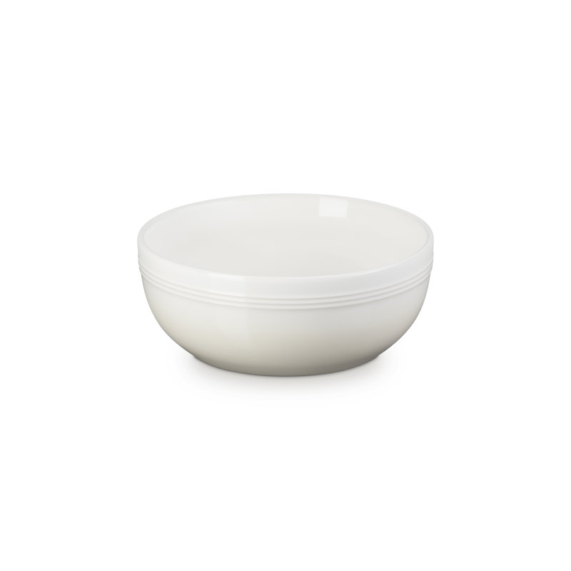 Le Creuset Stoneware Coupe Snack Bowl, Cream, 20cm