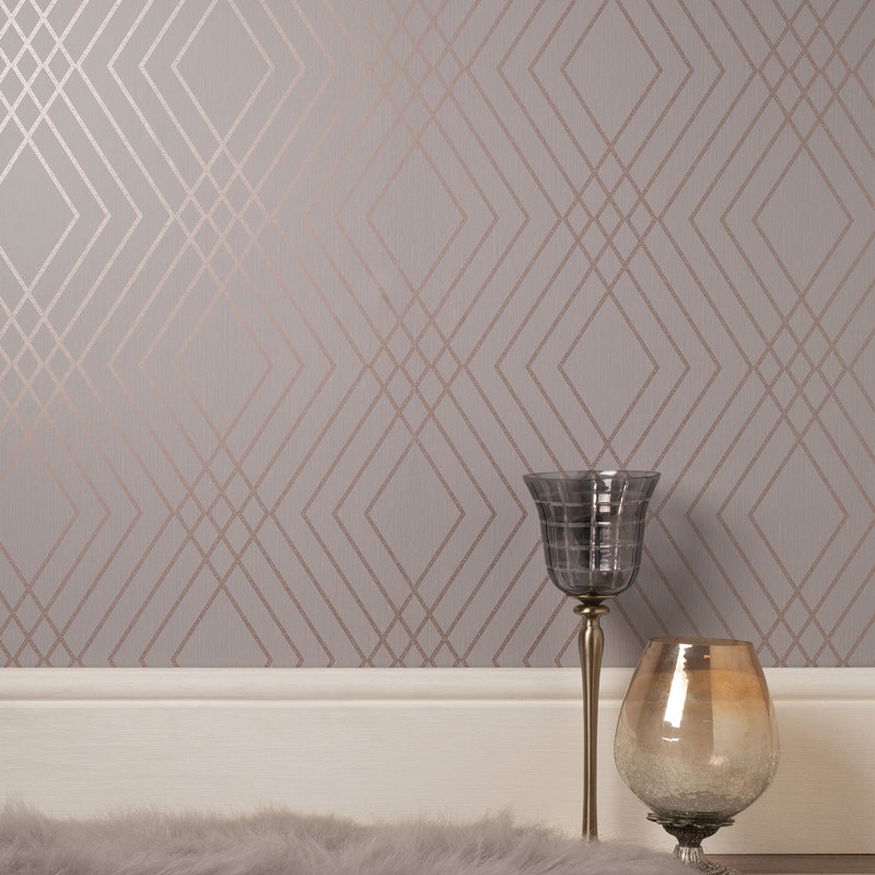 Rouleau de papier peint L 33 pi x l 20,5 po Raglin, Gris