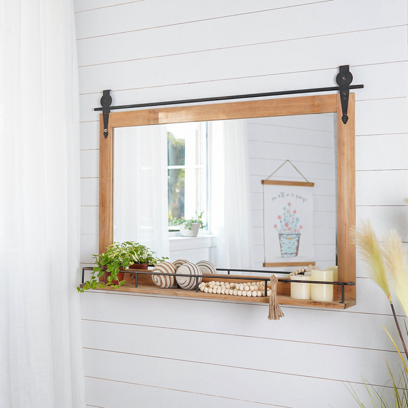 Van Nest Flat Mirror with Shelves