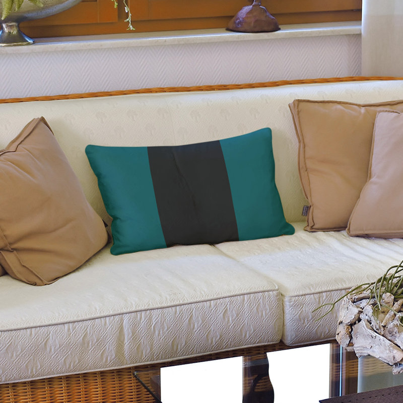 Housse de coussin lombaire Atlanta, Jacksonville, Cyan foncé / Gris anthracite