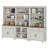 Scarlett 72.1"H X 101.6"W Bookcase With Drawers And Cabinets, Tall Book Case With Open Book Shelfs, Large Wood Bookcases Farmhouse Bookshelves For Living Room Bedroom Home Office Kitchen, 72''-294154924