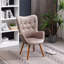 Fauteuil en velours soyeux brun chocolat foncé - Pieds en bois massif, dossier de couleur confort, fabrication-2066676181