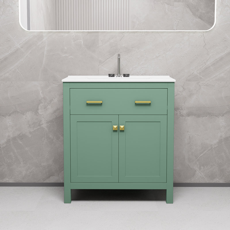 Meuble-lavabo simple 30 po avec lavabo en céramique Green