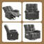 Fauteuil inclinable pivotant surdimensionné avec massage par vibration, chauffage lombaire et chargeur USB-1916564327