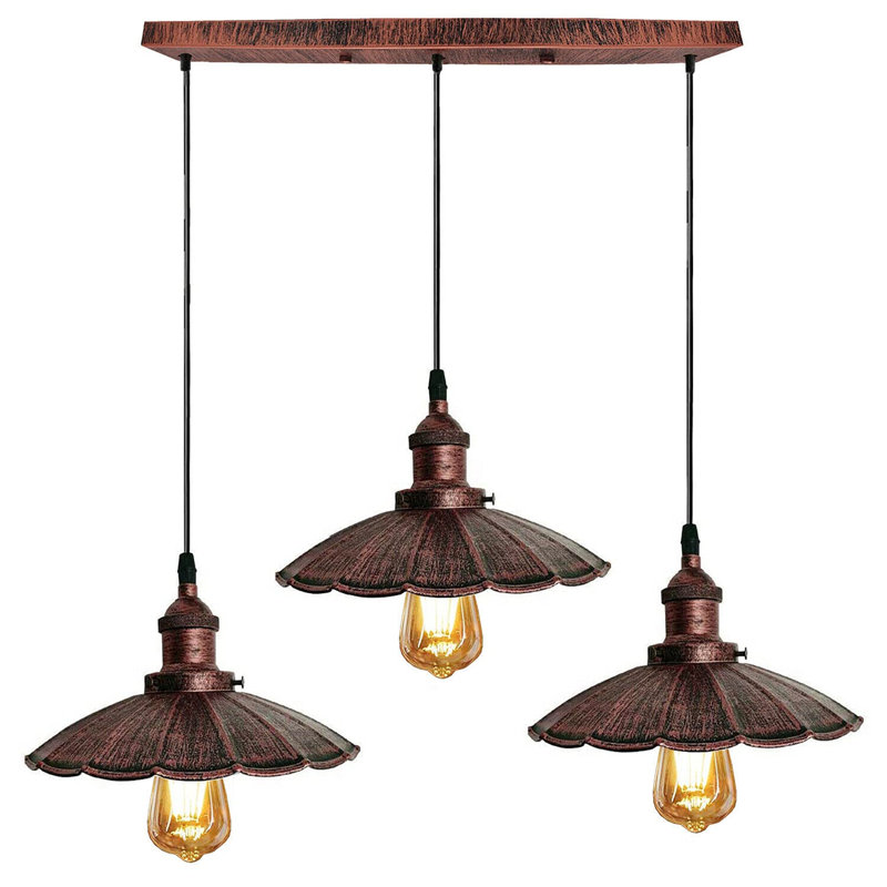 Arturo 3 - Light Kitchen Island Pendant, Rustic Red