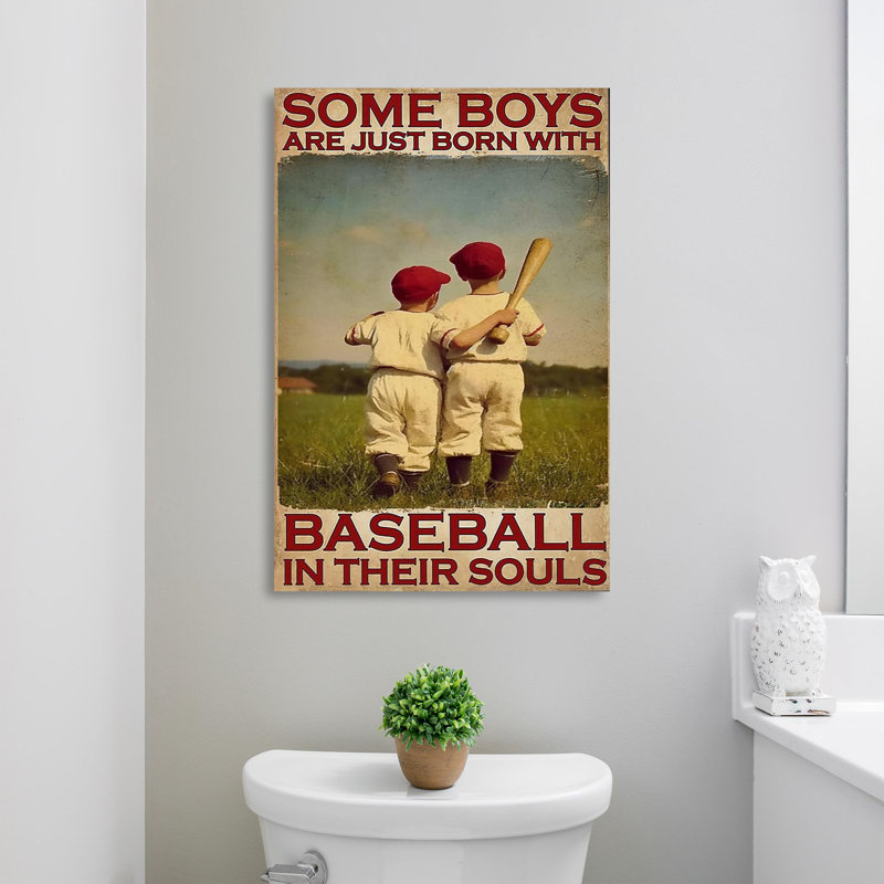 «Some Boy Are Just Born With Baseball», reproduction d'art graphique sur toile tendue, L 24 po x H 36 po