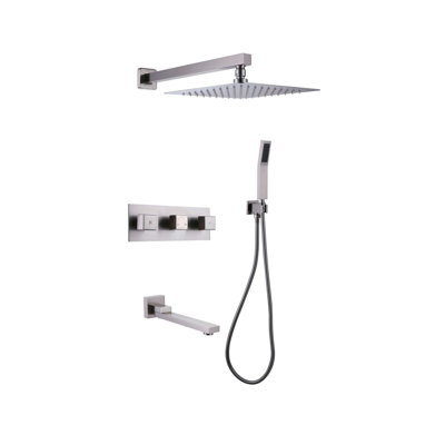 Système de douche complet à contrôle de température 3 fonctions avec valve brute Trustmade, 10 pouces Trustmade