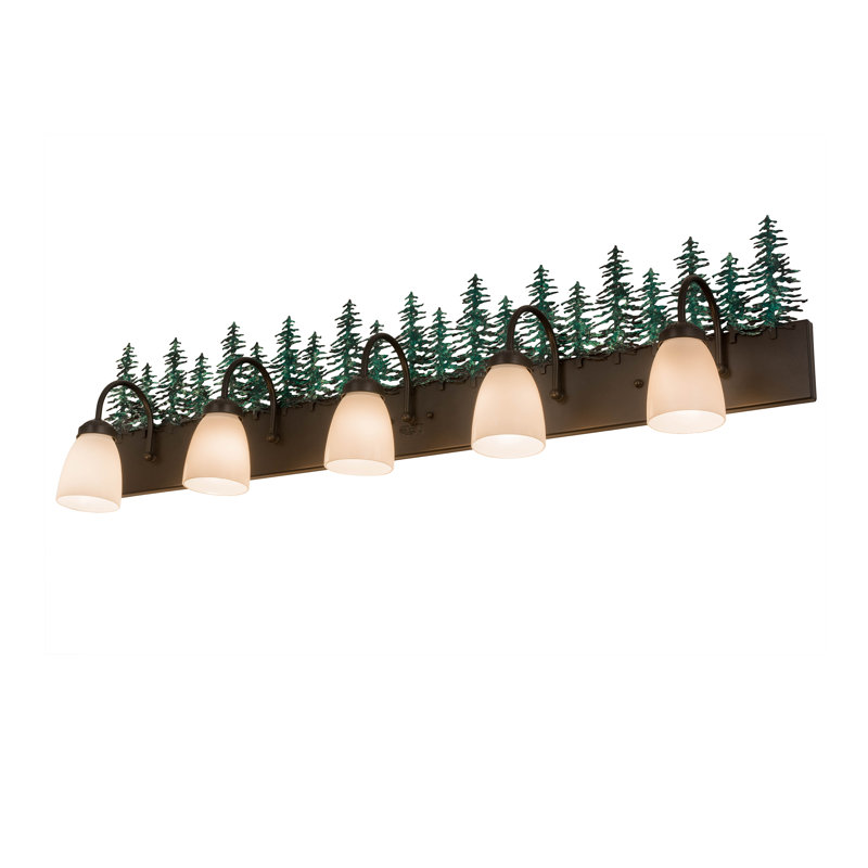 Rustic Lodge 5 - Light Vanity Light, 12.5" H x 48" W x 8.5" D, Dark Walnut