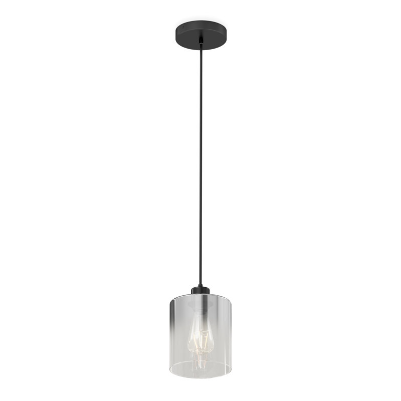Luminaire suspendu tambour noir à 1 lumière Savino