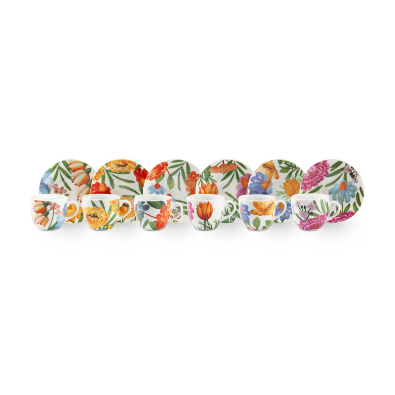 Blooming Porcelain Teacup and Saucer