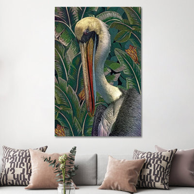 Primal Pelicana by Steve Hunziker - Wrapped Canvas Painting