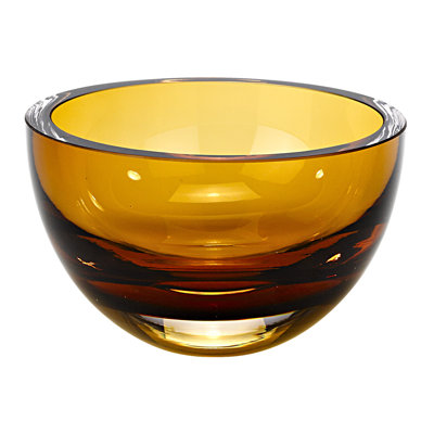 Bellas 6" Black Mouth Blown Crystal Thick Walled Bowl