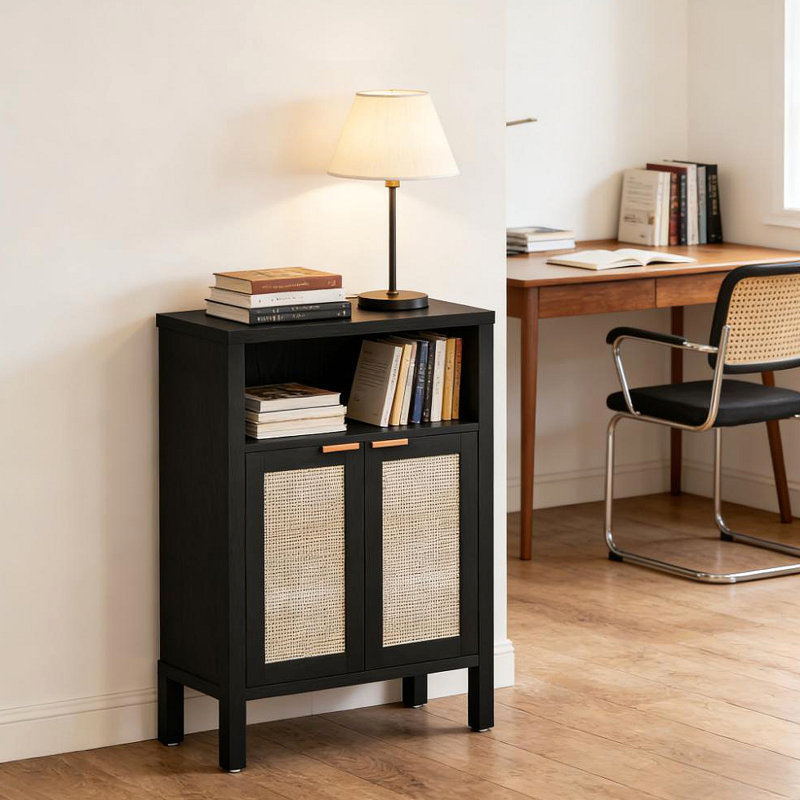 Armoire à café, buffet avec rangement, armoire de style nordique, avec tablette réglable, Noir patiné