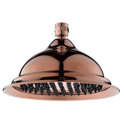 Reno 8 Inch Round Brass Copper Rose Gold Rain Shower Head