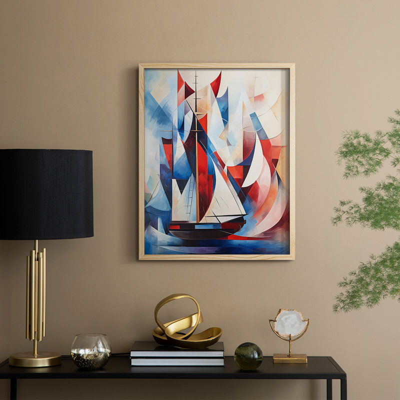 NAUTICAL Series CD III, reproduction encadrée - bois massif, Naturel, H 11 po x l 9 po