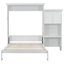 Murphy Bed with Multiple Storage Shelves and Louvred Style Decoration-923648870