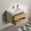 Meuble-lavabo mural en chêne naturel 30 po avec lavabo, pré-assemblé, conception moderne-827273256