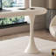 Bureau courbé blanc massif + bois manufacturé avec 2 tiroirs-109742715