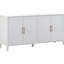 Buffet décoratif U-style, bois blanc avec poignées en métal et motif ondulé, offre une armoire de rangement efficace et une conception idéale pour le couloir, le vestibule et le salon