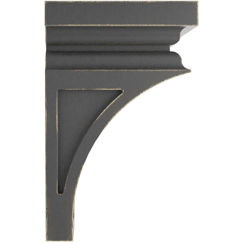 Corbel décoration rétro en bois Nevio, H 6 po x l 3,5 po x P 3,75 po, Noir