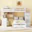 Lit superposé avec bureau, tiroirs et tablettes-245291260