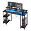 Metal Base Computer Desk with Power Outlet
