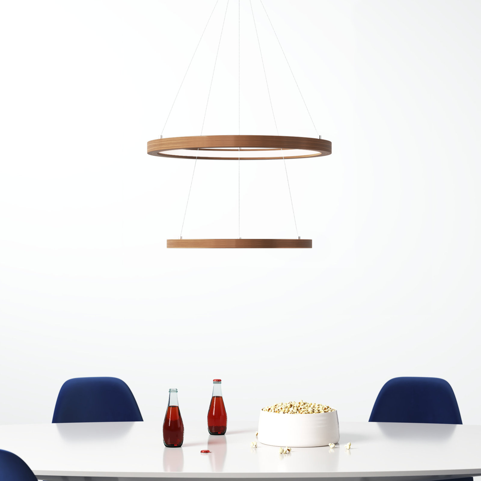 Saleigh 2 - Light LED Geometric Chandelier, Chrome, 1.25" H x 23" W x 23" D