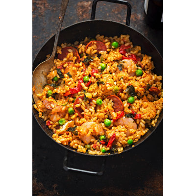 Chicken, King Prawn & Chorizo Paella by Bartosz Luczak - Wrapped Canvas Print
