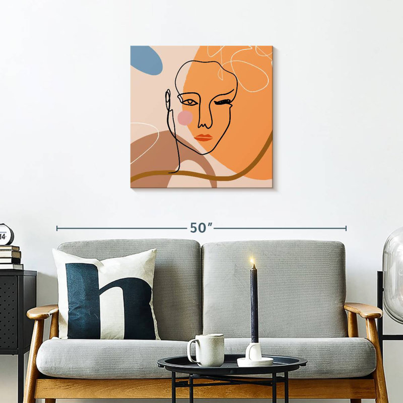 Leisha Outline Female Face, 24" H x 24" W